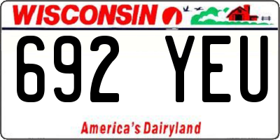 WI license plate 692YEU