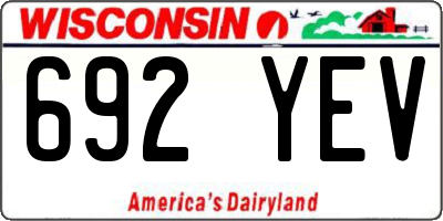 WI license plate 692YEV