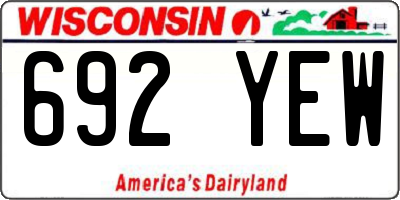 WI license plate 692YEW