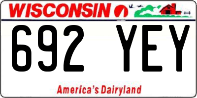 WI license plate 692YEY