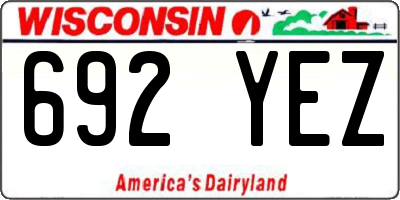 WI license plate 692YEZ