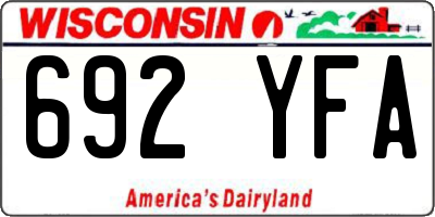 WI license plate 692YFA