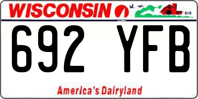 WI license plate 692YFB