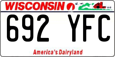 WI license plate 692YFC