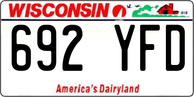 WI license plate 692YFD