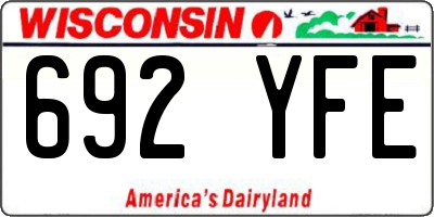 WI license plate 692YFE
