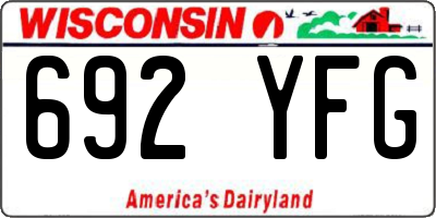 WI license plate 692YFG