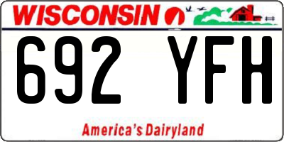 WI license plate 692YFH