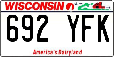 WI license plate 692YFK