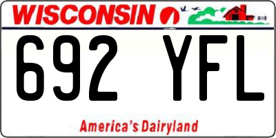 WI license plate 692YFL