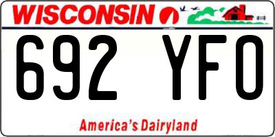 WI license plate 692YFO