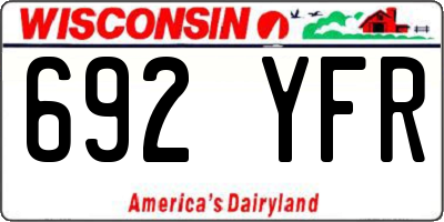 WI license plate 692YFR