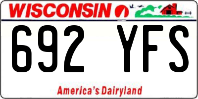 WI license plate 692YFS