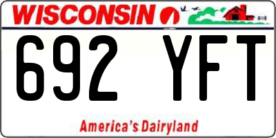 WI license plate 692YFT