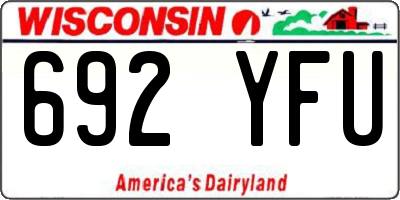 WI license plate 692YFU