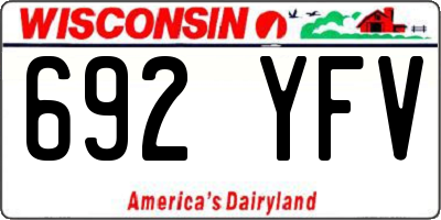 WI license plate 692YFV