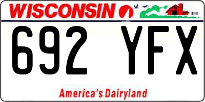 WI license plate 692YFX
