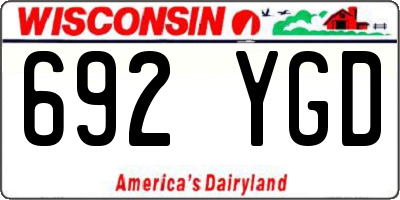 WI license plate 692YGD