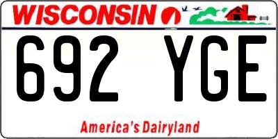 WI license plate 692YGE