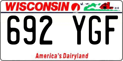 WI license plate 692YGF