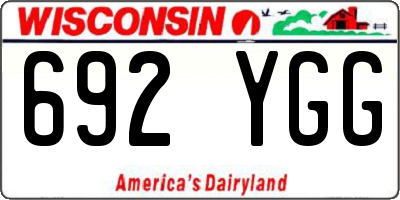 WI license plate 692YGG