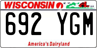 WI license plate 692YGM