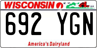 WI license plate 692YGN