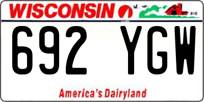 WI license plate 692YGW