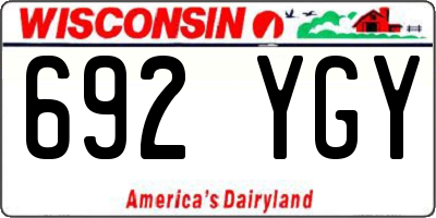 WI license plate 692YGY