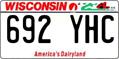 WI license plate 692YHC