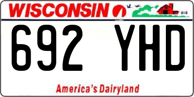 WI license plate 692YHD