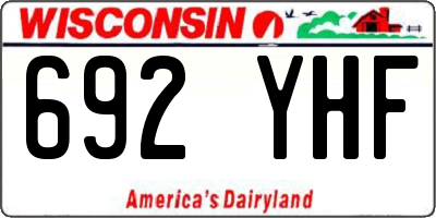 WI license plate 692YHF