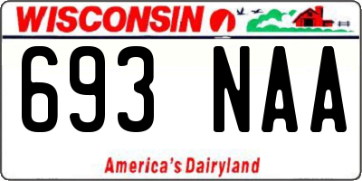 WI license plate 693NAA