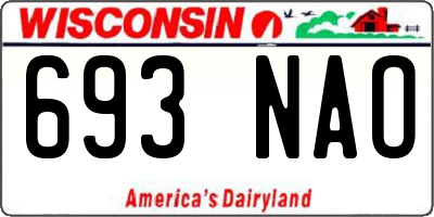 WI license plate 693NAO