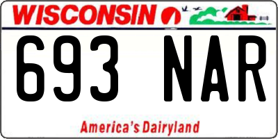 WI license plate 693NAR