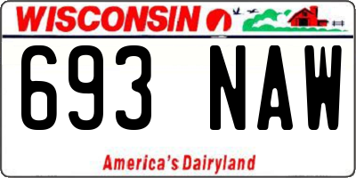 WI license plate 693NAW