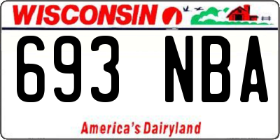 WI license plate 693NBA