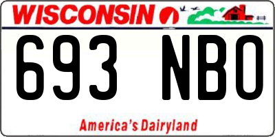 WI license plate 693NBO