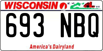 WI license plate 693NBQ