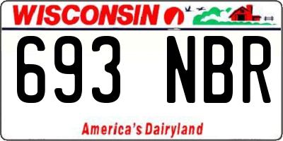 WI license plate 693NBR