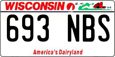 WI license plate 693NBS