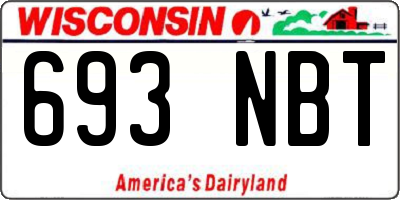 WI license plate 693NBT