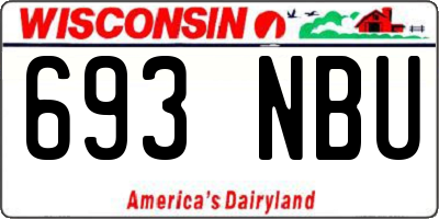 WI license plate 693NBU
