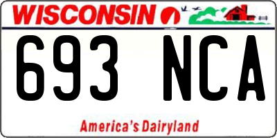 WI license plate 693NCA