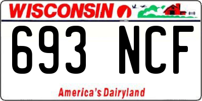 WI license plate 693NCF