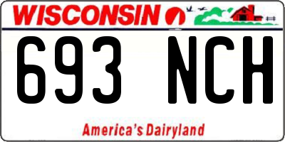 WI license plate 693NCH