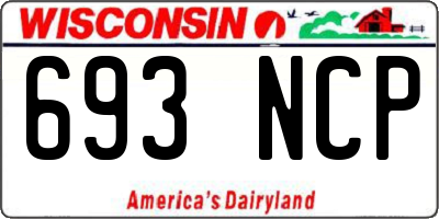 WI license plate 693NCP