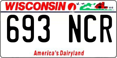 WI license plate 693NCR