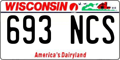 WI license plate 693NCS