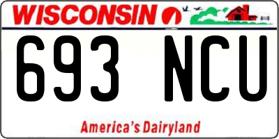 WI license plate 693NCU